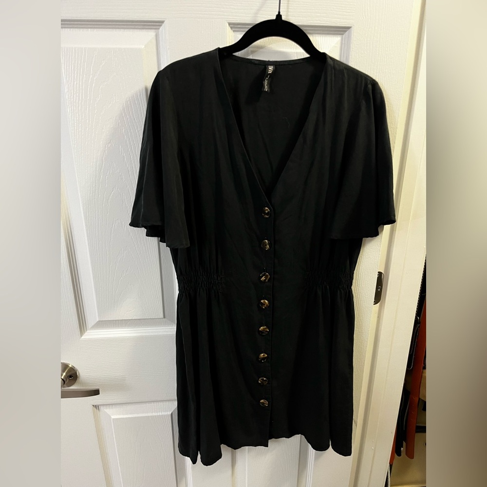 Zara Black dress with flutter sleeves